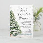 Weihnachtsbaumhochzeit mit Snowflake Einladung (Stehend Vorderseite)