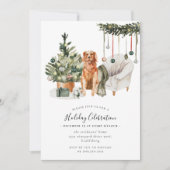 Weihnachtsbaumhund, Feiertage Weihnachts-Party Einladung (Vorderseite)