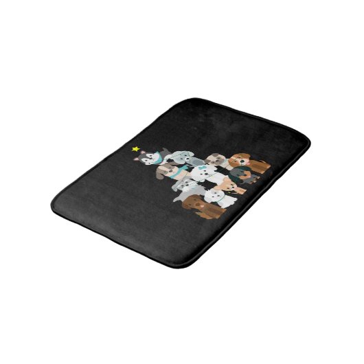 Weihnachtsbaumhunde Badematte (Schrägansicht)