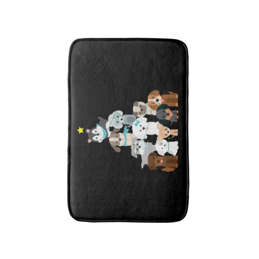 Weihnachtsbaumhunde Badematte (Vorderseite Vertikal)