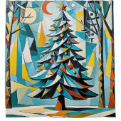 Weihnachtsbaumillustrierung 2 - Duschvorhang (Vorderseite)