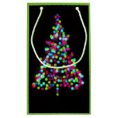 Weihnachtsbaumjuwelen auf Grün Kleine Geschenktüte (Rückseite)