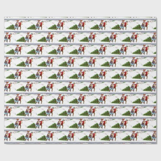 Weihnachtsbaumkachelmuster Geschenkpapier (Flach)