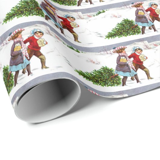 Weihnachtsbaumkachelmuster Geschenkpapier (Rolleneckpunkt)