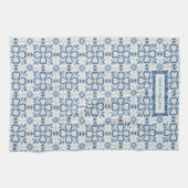 Weihnachtsbaumkacheln, Blätter und Blume Geschirrtuch (Horizontal)