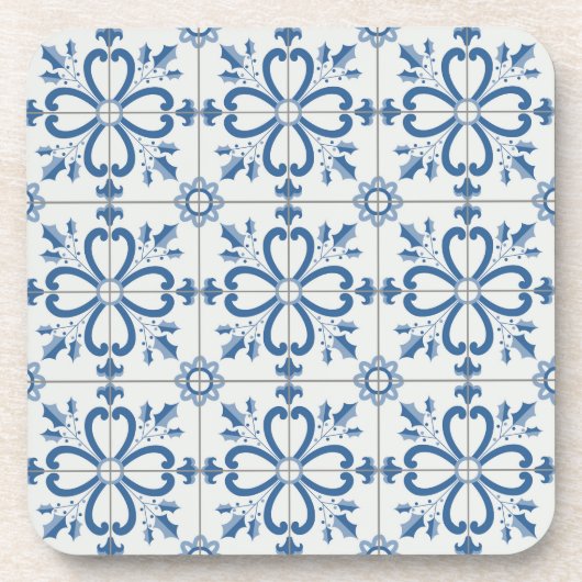 Weihnachtsbaumkacheln, Blätter und Blume Getränkeuntersetzer (Vorderseite)