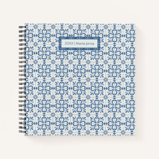 Weihnachtsbaumkacheln, Blätter und Blume Notizblock (Vorderseite)