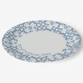 Weihnachtsbaumkacheln, Blätter und Blume Pappteller (Schrägansicht)