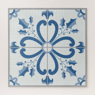 Weihnachtsbaumkacheln, Blätter und Blume Puzzle