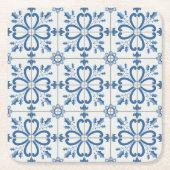 Weihnachtsbaumkacheln, Blätter und Blume Rechteckiger Pappuntersetzer (Vorderseite)