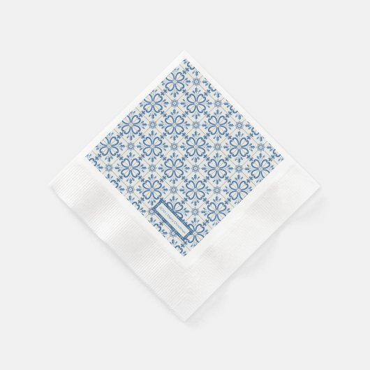 Weihnachtsbaumkacheln, Blätter und Blume Serviette (Ecke)