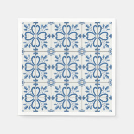 Weihnachtsbaumkacheln, Blätter und Blume Serviette