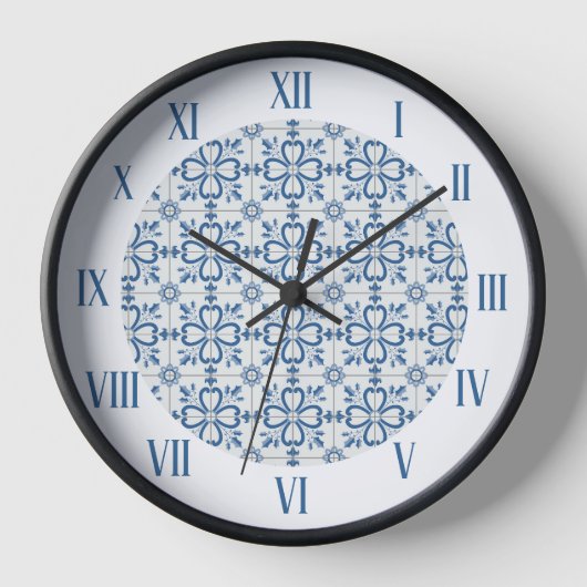 Weihnachtsbaumkacheln, Blätter und Blume Uhr (Vorderseite)