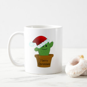 Weihnachtsbaumkaktus mit Santa-Hut Kaffeetasse