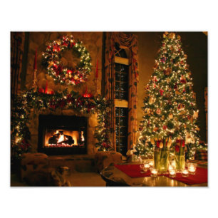 Weihnachtsbaumkamin Fotodruck
