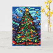 Weihnachtsbaumkarte aus verkettetem Glas Karte (Gelbe Blume)