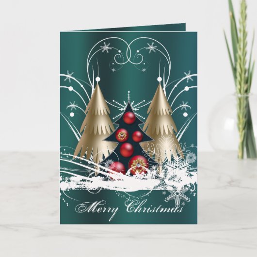 Weihnachtsbaumkarte Feiertagskarte (Vorderseite)