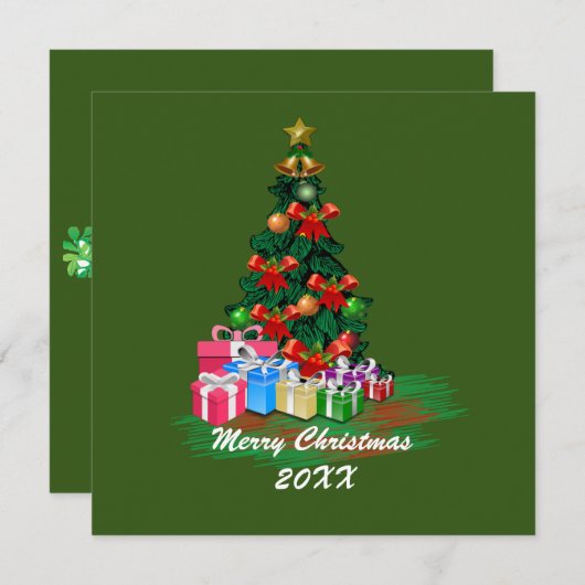 Weihnachtsbaumkarte Feiertagskarte (Vorne/Hinten)