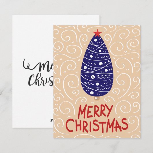 Weihnachtsbaumkarte Feiertagskarte (Vorne/Hinten)