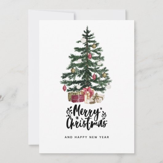 Weihnachtsbaumkarte Frohe Weihnachtsfeiertage Feiertagskarte (Vorderseite)