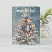 Weihnachtsbaumkarte für Briefe Dankeskarte (Stehend Vorderseite)