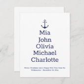 Weihnachtsbaumkarte für Nautikanker-individuelle N (Vorne/Hinten)