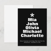 Weihnachtsbaumkarte für Schwarz-Weiß-individuelle  (Vorne/Hinten)