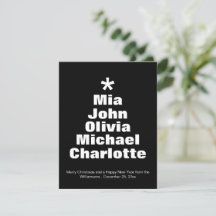 Weihnachtsbaumkarte für Schwarz-Weiß-individuelle 