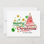 Weihnachtsbaumkarte in Rot und Grün (Vorderseite)