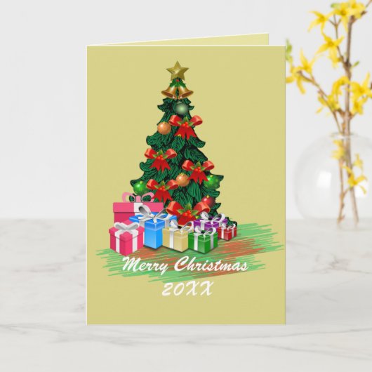 Weihnachtsbaumkarte Karte (Gelbe Blume)