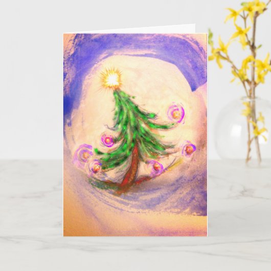 Weihnachtsbaumkarte Karte (Gelbe Blume)