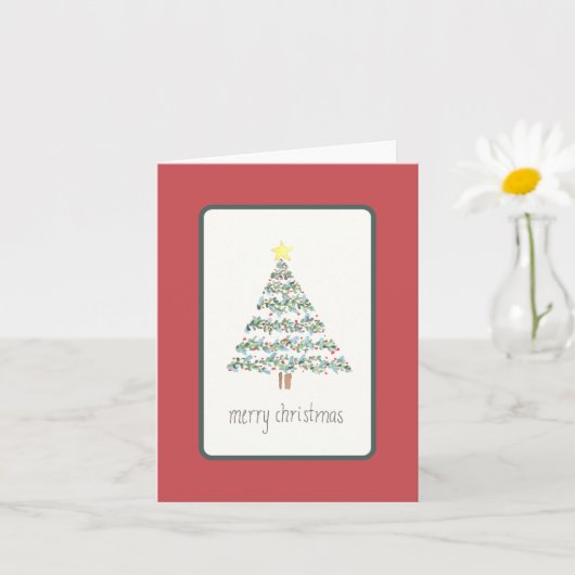 Weihnachtsbaumkarte - Reben und Beeren Karte (Kleine Pflanze)