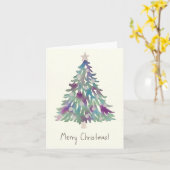 Weihnachtsbaumkarte - Silberbaumchen Karte (Gelbe Blume)