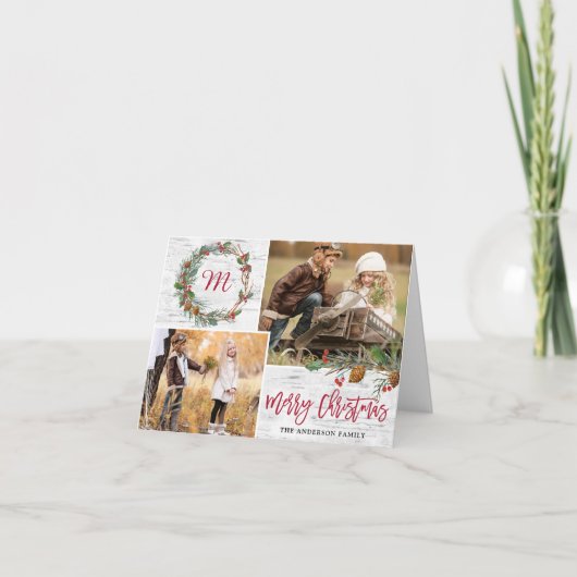 Weihnachtsbaumkäse 2 FOTOS Birkengeburt geflochten Feiertagskarte (Vorderseite)