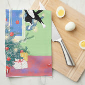 Weihnachtsbaumkatze Geschirrtuch (Viertel Falte)