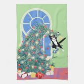 Weihnachtsbaumkatze Geschirrtuch (Vertikal)