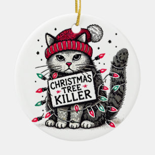 Weihnachtsbaumkatze Keramik Ornament