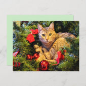 Weihnachtsbaumkatze Postkarte (Vorne/Hinten)