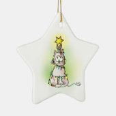 Weihnachtsbaumkatze und Maus mit Shiny Star Keramik Ornament (Rechts)