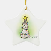 Weihnachtsbaumkatze und Maus mit Shiny Star Keramik Ornament (Hinten)