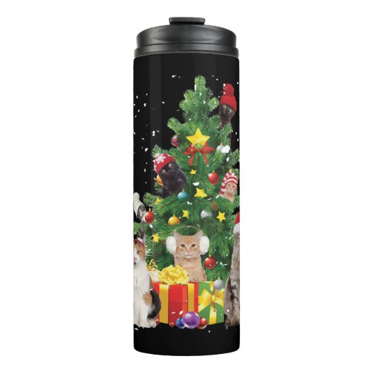 Weihnachtsbaumkatzen - Katzenschwitzer Thermosbecher (Vorderseite)