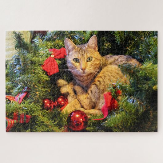 Weihnachtsbaumkatzenpuzzle Puzzle (Horizontal)