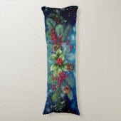 Weihnachtsbaumkiefer und Holunder mit Schnee Seitenschläferkissen (Vorderseite Vertikal)