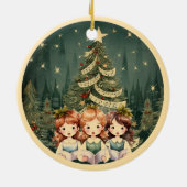 Weihnachtsbaumkinder singen Carolers Keramik Ornament (Hinten)