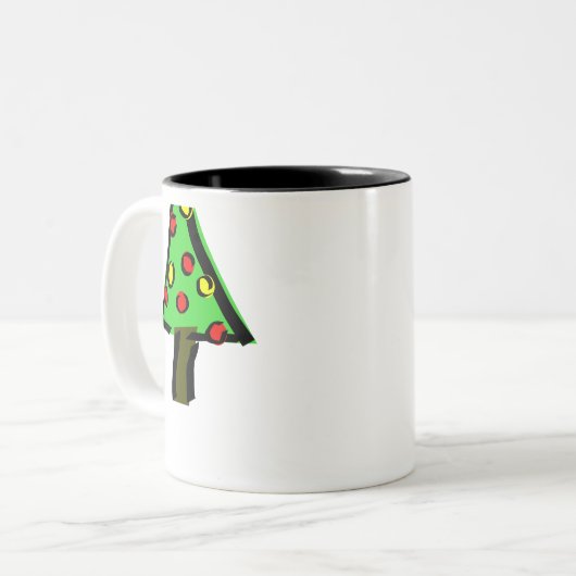 Weihnachtsbaumkirsche Zweifarbige Tasse (Vorderseite Links)
