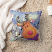 Weihnachtsbaumkissen mit Happy Rentier Kissen (Decke)