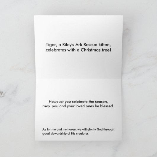 Weihnachtsbaumkitten - Maßgeschneidert Feiertagskarte (Innenseite)