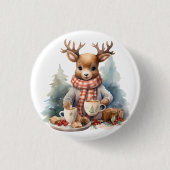 Weihnachtsbaumknopf für rustikales Vintages Design Button (Vorderseite)