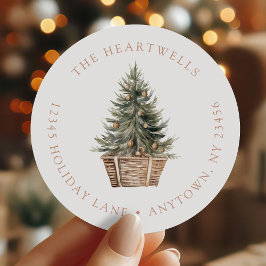 Weihnachtsbaumkörbe Rücksendeadresse Runder Aufkleber
