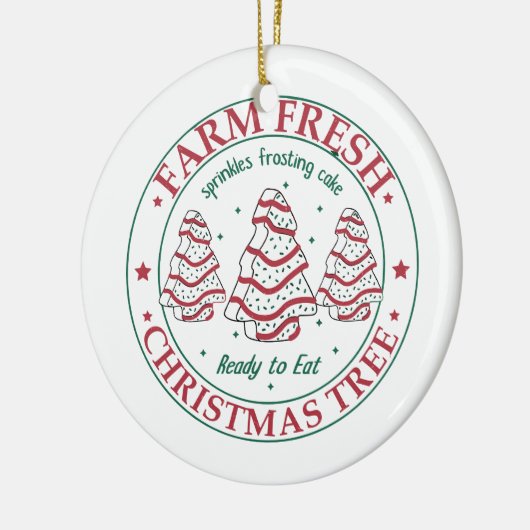 Weihnachtsbaumkuchen, Bauernhof Frische Weihnachts Keramik Ornament (Links)